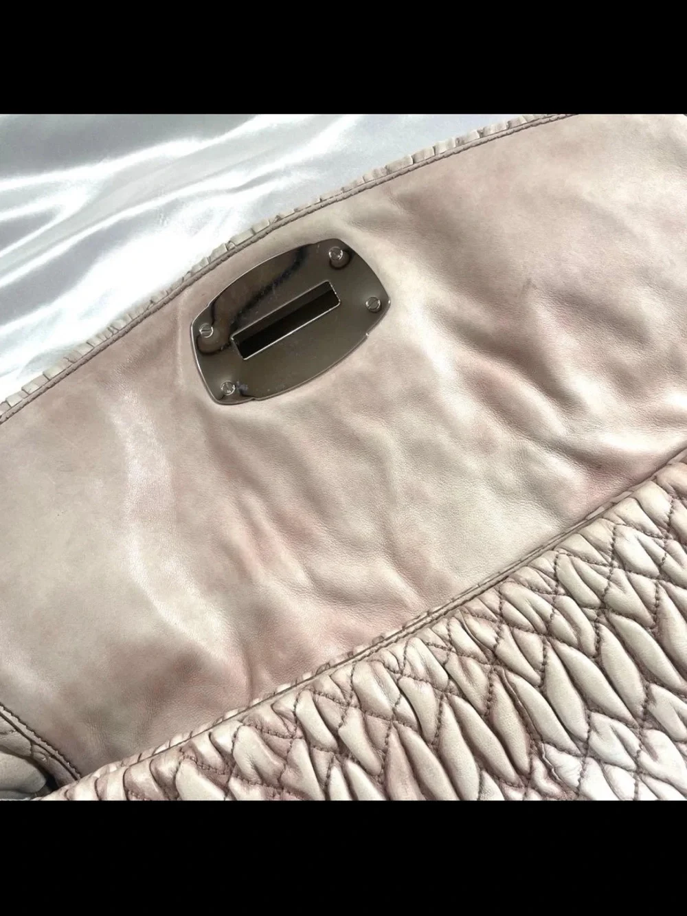 Miu Miu Pale Pink Quilted Braided-Handle Shoulder Bag